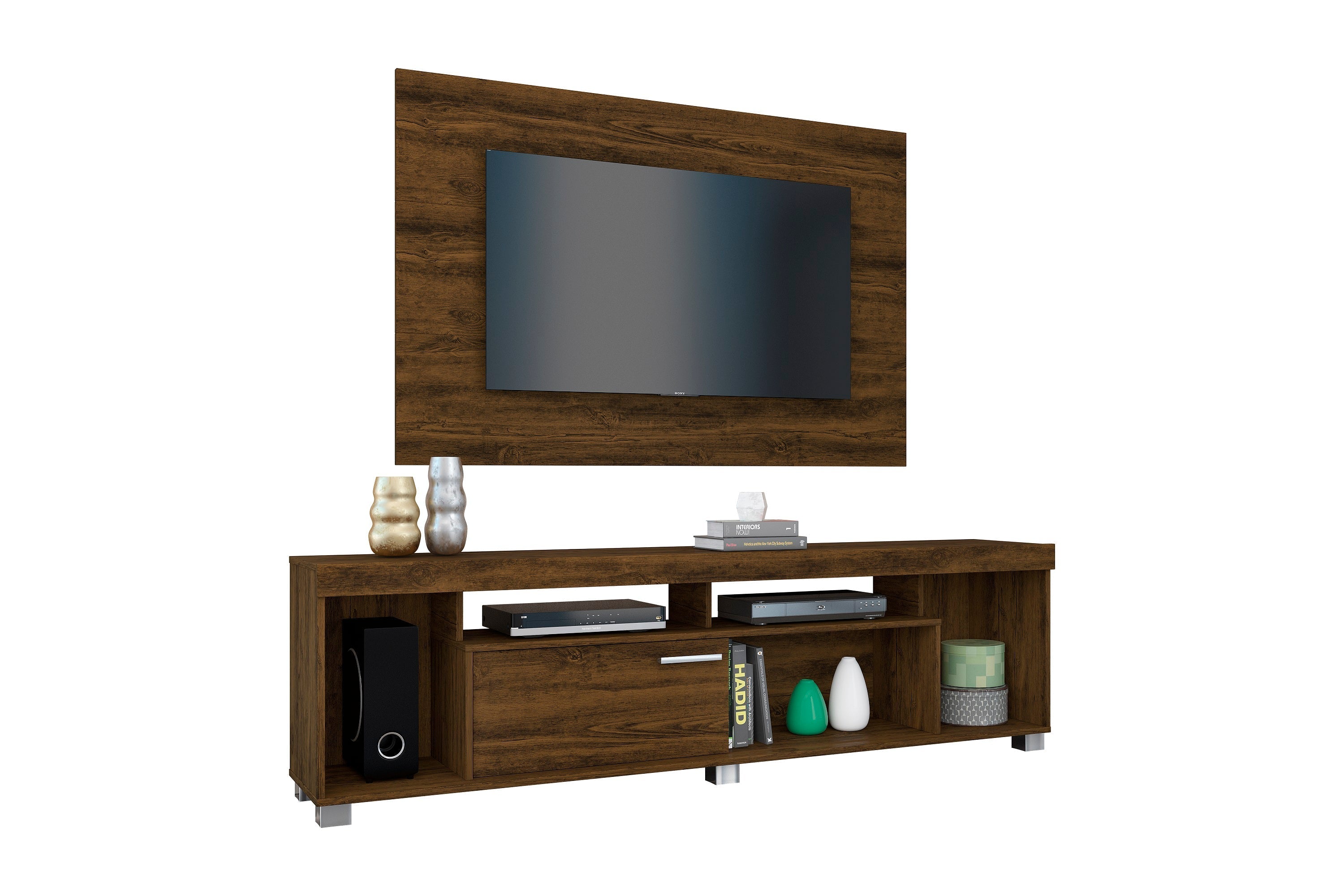 Mueble flotante para TV tipo centro de entrenimiento con panel colgante Tomaz 65"