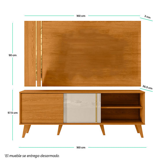 Combo Mueble de TV con Panel (60") Cronos