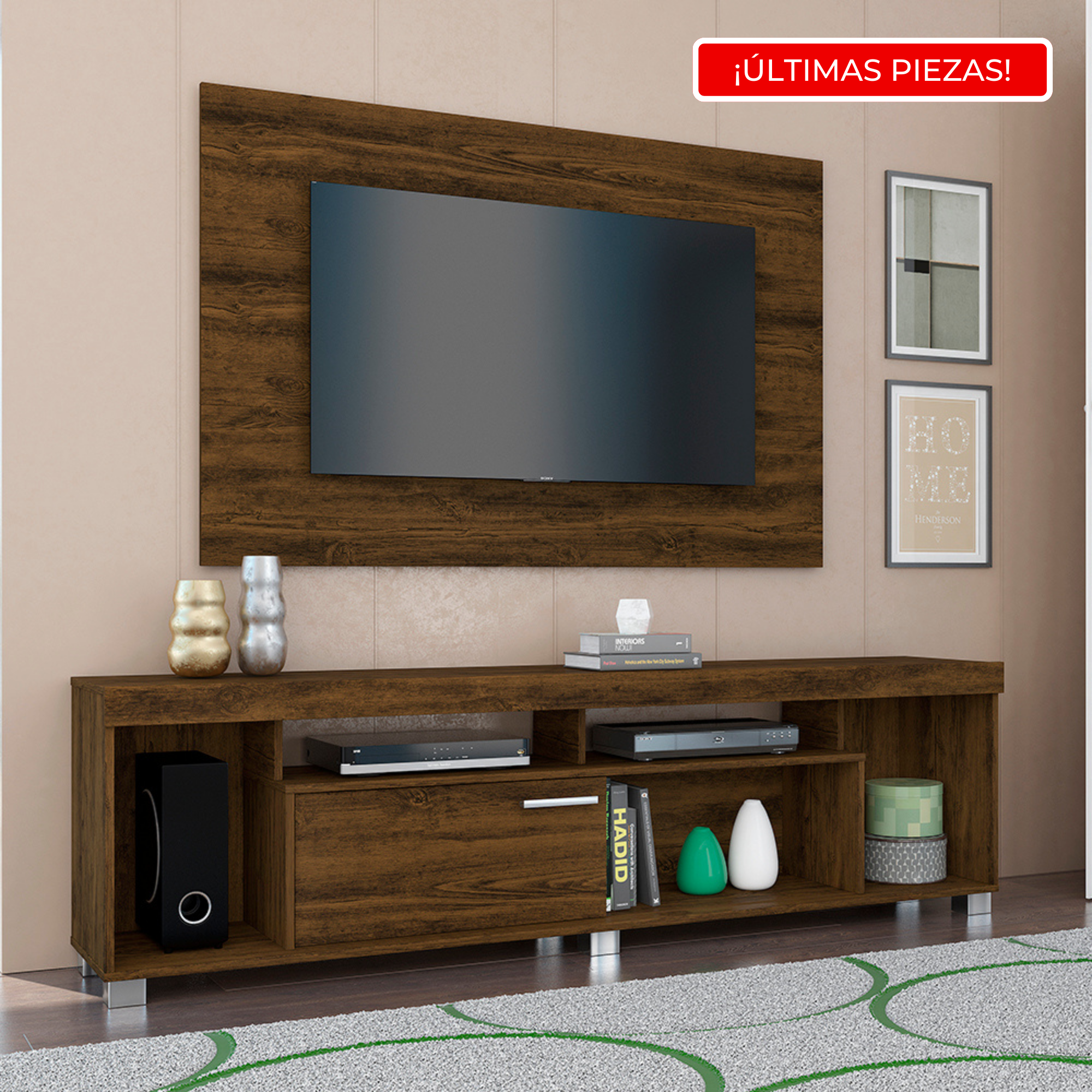 Mueble de TV y Panel colgante Tomaz 65"