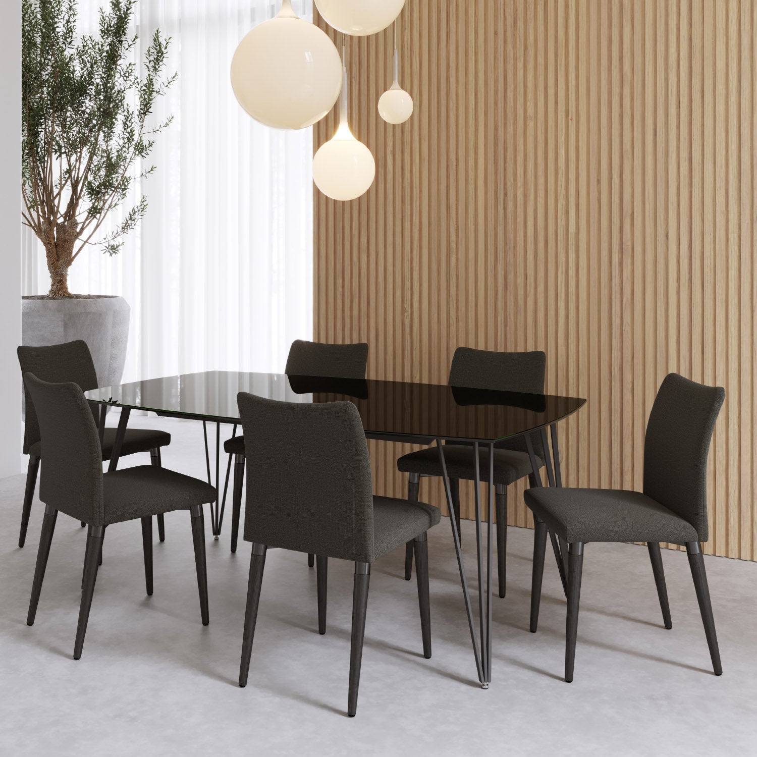 Mesa comedor con vidrio Cerys 184 cm