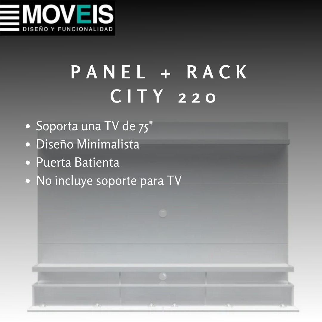 Panel para TV colgante City 220 cm (75")