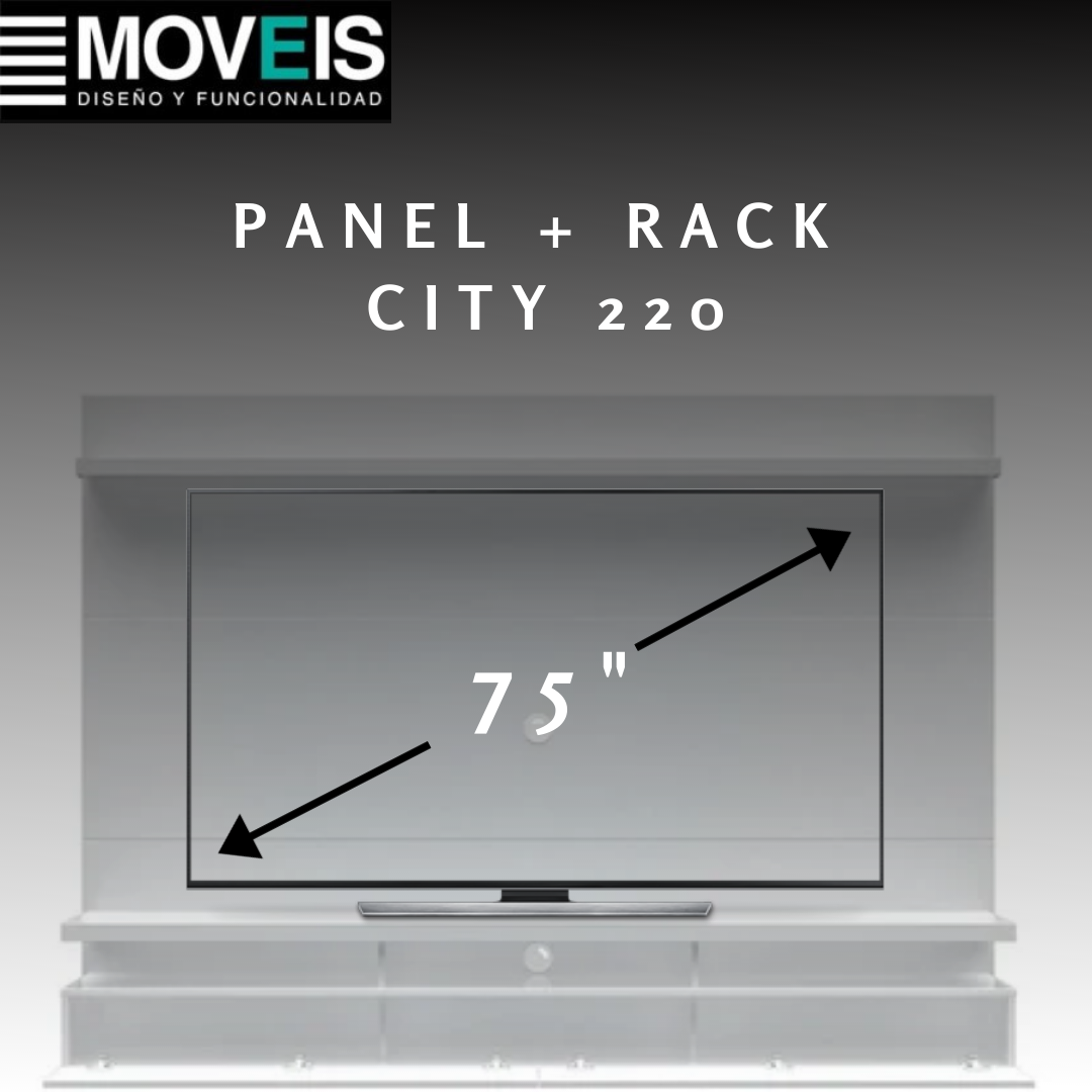Panel para TV colgante City 220 cm (75")
