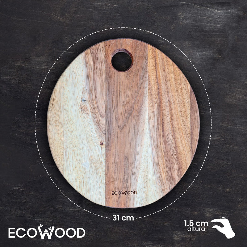 Tabla de picar de bambú ecológico - grande - 30 x 23cm - Tesoro Tico -  Productos Ecológicos y Sostenibles realmente sin Plástico